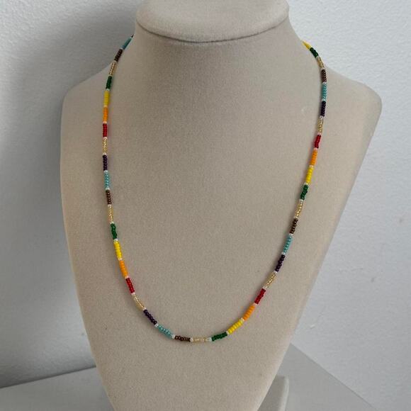 Other Jewelry - Rainbow Beaded Necklace Boho Handmade Colorful Jewelry Unique Gift Artisan Piece